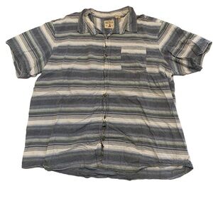 💜 Red Head Brand Co. Men's 3XL Blue Striped Short Sleeve Button-Up Shirt